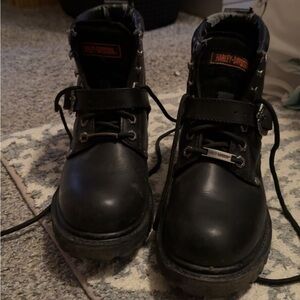 Harley-Davidson Black Leather Motorcycle Boots